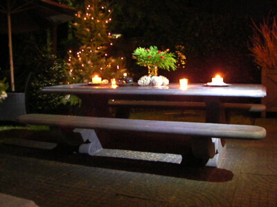 Klassieke stenen tuintafel Picknick SANY0124